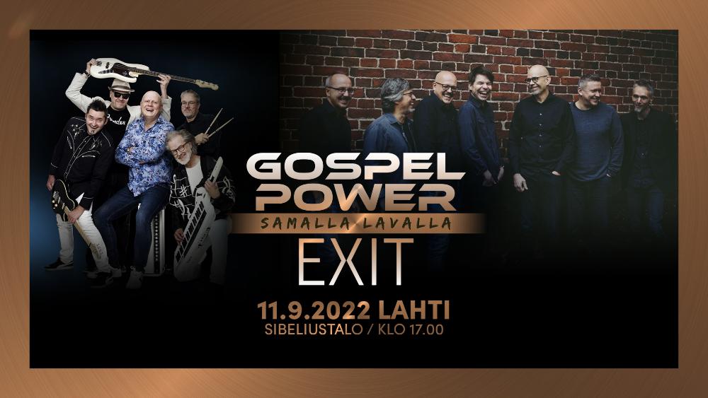 Gospelkonserttijuliste bändikuvilla: Exit ja Gospel Power