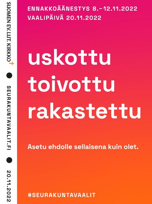 Seurakuntavaalien ajankohta ja teema
