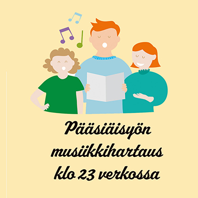 Pääsiäisyön musiikkihartaus verkossa Pääsiäisyön hartaus verkossa klo 23. Kuvassa laulajia,