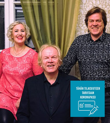 Kerran joulukuun aikaan -joulukonsertti Lotta Häkkinen, Heikki Ruokonen ja Markku Häkkinen.